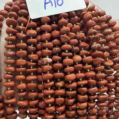 Нити натуральных бусин из красного язепера G-RM250109-A16-1