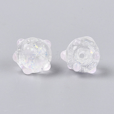 Нити из фольгированных бусин лэмпворк ручной работы FOIL-T008-02H-1