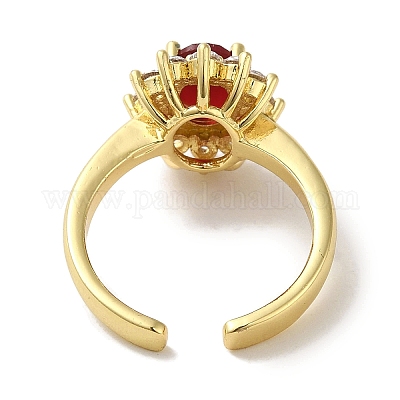 Кольца-манжеты из латуни с микропаве из кубического циркония RJEW-H228-01G-03-1