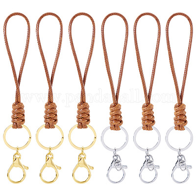 10 шт. 2-цветные экологически чистые корейские вощеные полиэстеровые шнуры-брелки KEYC-TA00032-1