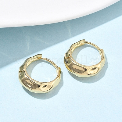 Женские серьги-кольца из нержавеющей стали 304 с коваными кольцами EJEW-U060-01B-G-1