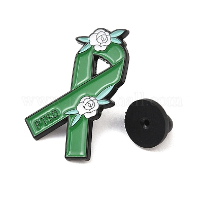 Эмалевые значки с лентой для информирования о ПТСР JEWB-C048-03D-EB-1