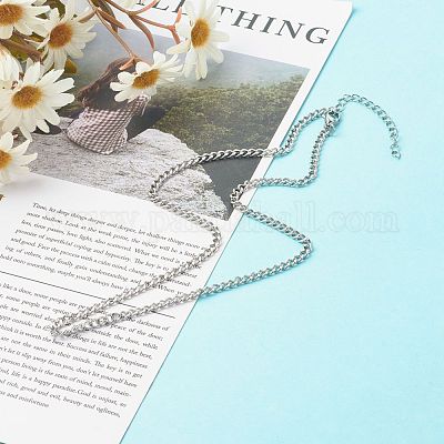 Не тускнеющие ожерелья из нержавеющей стали 304 NJEW-JN03637-1