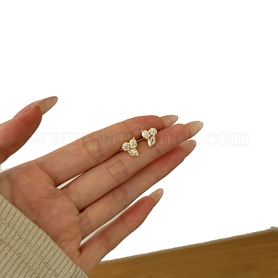 925 серьги-гвоздики из стерлингового серебра с прозрачным кубическим цирконием EJEW-K301-03MG-1