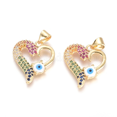 Латунные микро проложить кубического циркония подвески KK-I657-30G-1