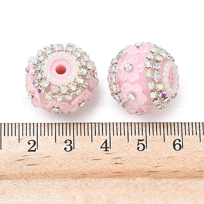 Блестящие смоляные бусины-цветы со стразами OACR-D310-01P-D-1