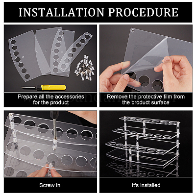 Wholesale FINGERINSPIRE 3 Tiers Clear Acrylic Lipstick Organizer