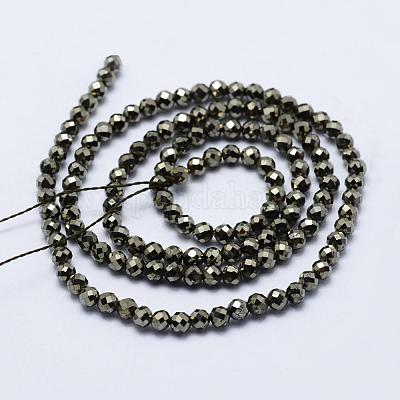Природного пирита бисер нитей&nbsp;G-J369-19-3mm-1