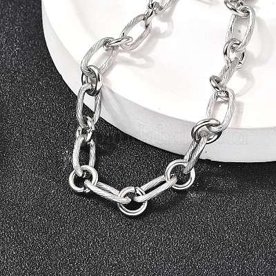 Браслеты из нержавеющей стали 304 с цепочкой для женщин и мужчин BJEW-A050-01P-1