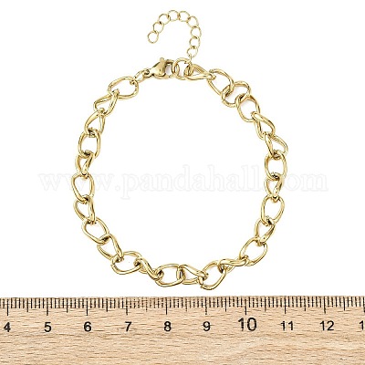 Браслеты из кубинских цепей из нержавеющей стали 304 для женщин BJEW-B150-08G-1