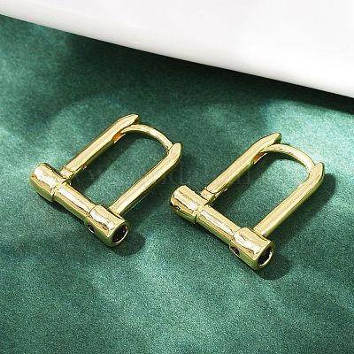 Серьги-кольца из латуни с микропаве из кубического циркония EJEW-B146-01G-1