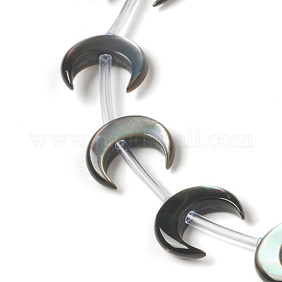 Натуральные черные бусины из ракушек BSHE-B005-14-1