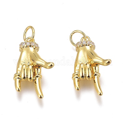 Латунные микропаве прозрачные подвески с фианитом X-ZIRC-O035-12G-1