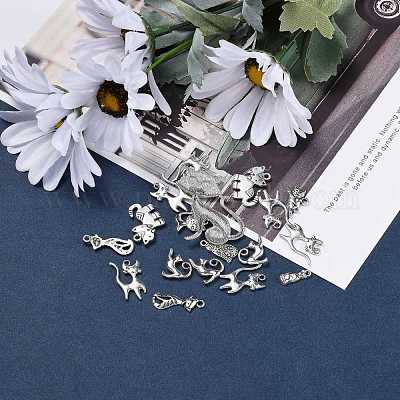 Подвески из сплава в тибетском стиле с тематикой котенка TIBEP-MSMC018-M2AS-1