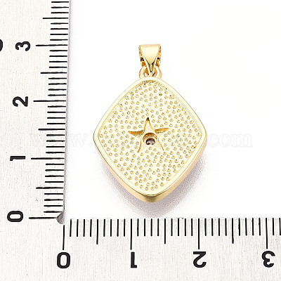 Латунные микропаве прозрачные подвески с фианитом KK-N268-21G-1