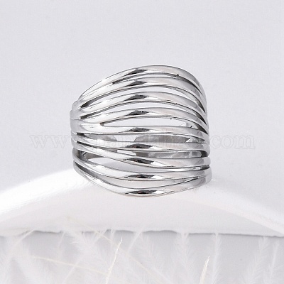 Кольца-манжеты из нержавеющей стали 304 для женщин RJEW-F174-04P-1