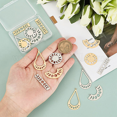 16 шт. 8 стиля 201 нержавеющая сталь соединительные подвески и кулоны STAS-BC0003-36-1