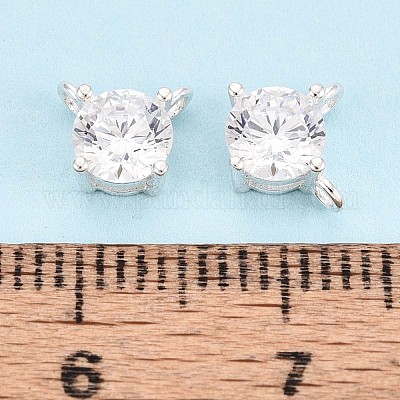 925 стерлингового серебра микро Pave прозрачные кубические циркониевые подвески STER-N017-17A-S-1