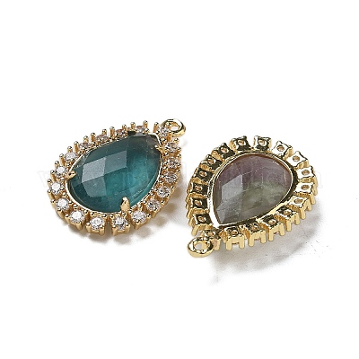 Подвески в форме капли из натуральных и синтетических смешанных драгоценных камней G-I375-01G-1