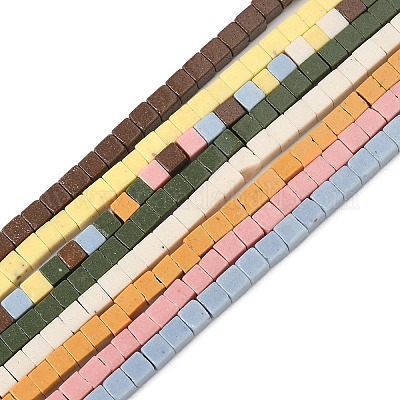 Нити бусин из искусственного камня лавы ручной работы PORC-A029-04-1