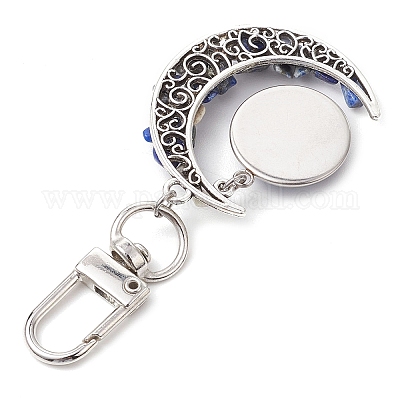 Сплав луны и натурального лазурита бусины и смоляные подвески от сглаза украшения HJEW-JM02342-01-1