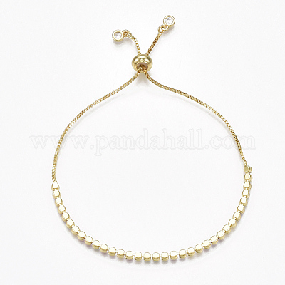 Регулируемые латунные браслеты-слайдеры из циркония (случайный смешанный цвет) BJEW-S141-02-1