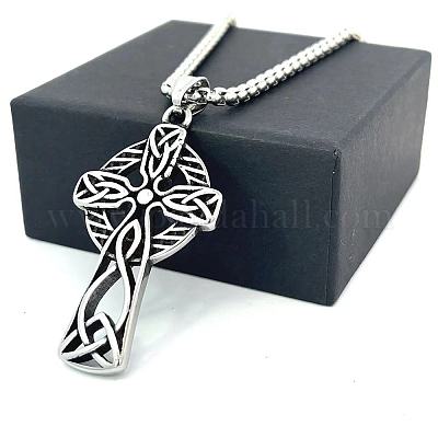 Ожерелья из нержавеющей стали с крестом в виде узла викингов для мужчин YQ1997-1