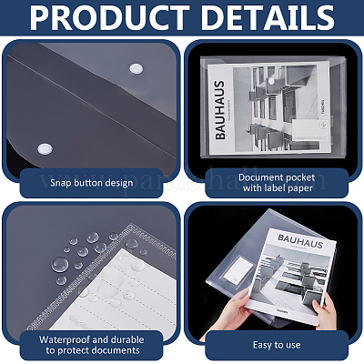 Прозрачные пластиковые пакеты для хранения документов AJEW-WH0695-092-1