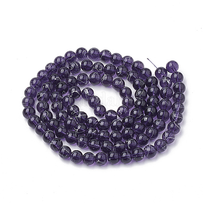 Строковые прозрачные стеклянные бусины X-GLAD-Q012-8mm-17-1