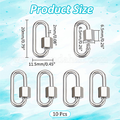 10 шт. латунные винтовые карабинные застежки KK-NB0003-49-1