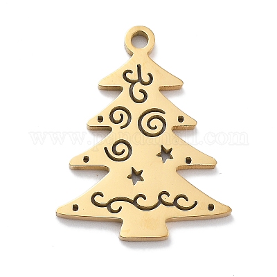 Подвески из нержавеющей стали 304 на рождественскую тематику STAS-R003-04G-03-1