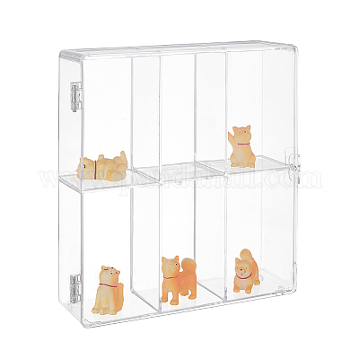 2-ярусные 6 сетки прозрачные пластиковые витрины для фигурок&nbsp;ODIS-WH0020-90-1