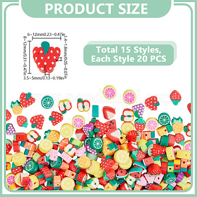 300 шт. 15 стильных аксессуара из полимерной глины ручной работы CLAY-GO0001-01-1