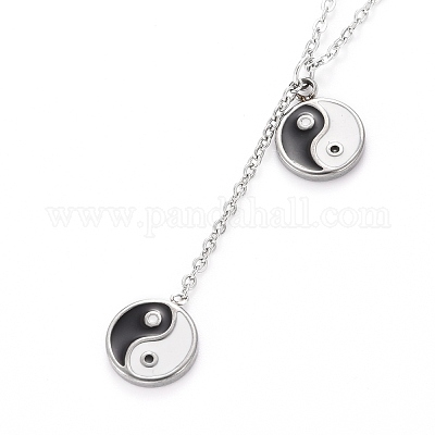 Инь-ян 304 нержавеющая сталь эмалированные комплекты ювелирных изделий SJEW-H302-07-1