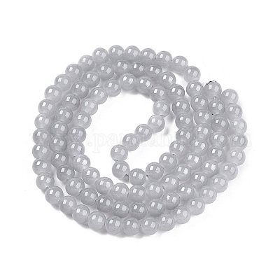 Выпечки окрашены имитация нефрита стекловолокна круглый шарик X1-DGLA-Q021-8mm-43-1