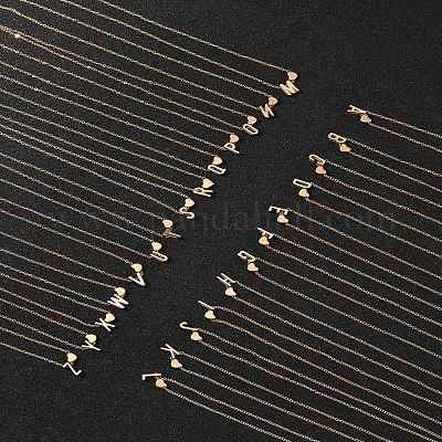 Ожерелья из сплава с подвеской в виде сердца и буквы для женщин NJEW-FS0001-09S-1