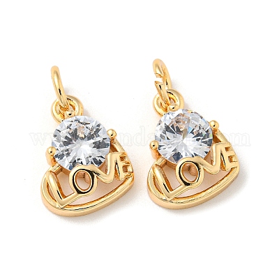 Латунные микро проложить кубического циркония подвески KK-K378-02G-1