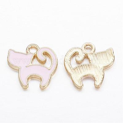 Сплава эмали котенка амулеты PALLOY-P118-17-1