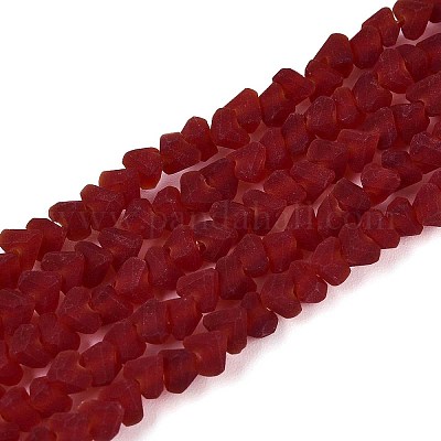 Матовые прозрачные стеклянные бусины GLAA-N016-4mm-26-1