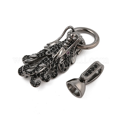 Латунные микро проложить кубического циркония раз за застежками KK-L223-003B-1