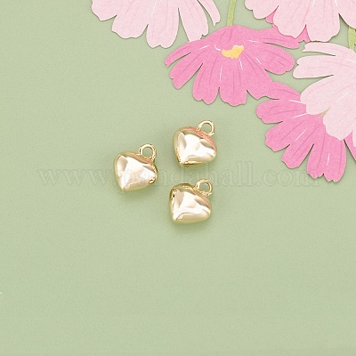 Подвески из латуни в форме трехмерного сердца KK-V006-03G-03-1