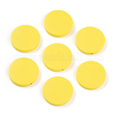 Расписные бусы из натурального дерева WOOD-WH0038-35C-06-1