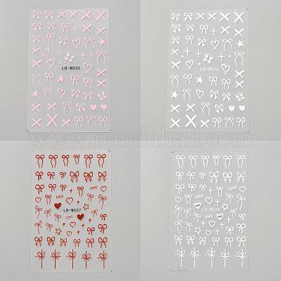 4 лист 4-х цветных пластиковых наклеек для дизайна ногтей в виде банта&nbsp;MRMJ-DJ0001-12-1