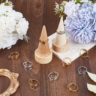 12 шт. 2-х цветные литые манжетные кольца RJEW-SC0001-09-1