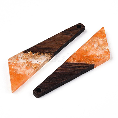 Подвески из прозрачной смолы и ореха RESI-N039-70G-1