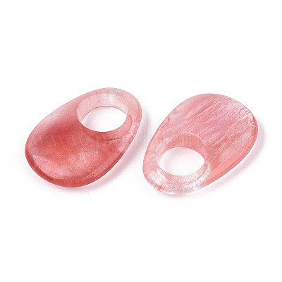 Подвески из вишневого кварцевого стекла с большими отверстиями G-N348-06B-03-1