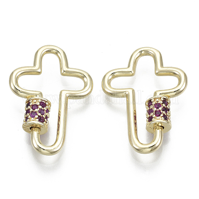 Латунь микропаве кубический цирконий винт карабин подвески с замком KK-R136-070D-NF-1