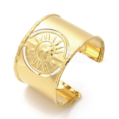 Браслеты-манжеты из нержавеющей стали 304 BJEW-C095-02G-1