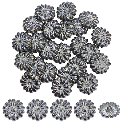 24 шт. пуговицы из сплава в тибетском стиле с 1 отверстиями BUTT-FH0001-022AS-1