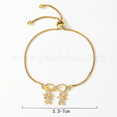 Браслеты-слайдеры из латуни с микропаве и кубическим цирконием GJ5642-1